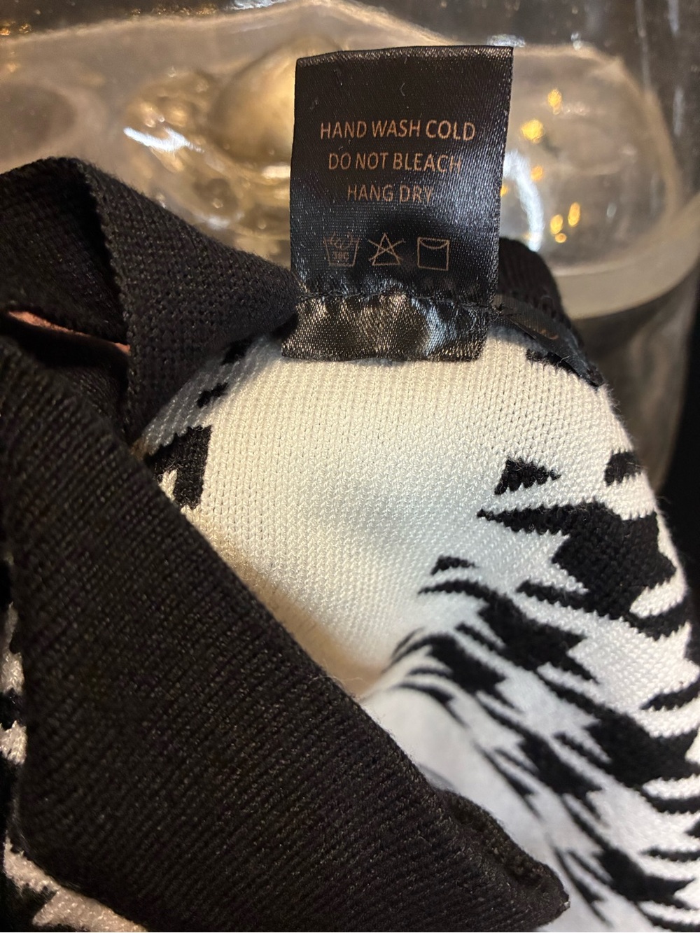 Black & White Houndstooth Knit Midi Dress with Gold Buttons - Picture 7 of 7